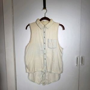 BDG sleeveles faded button up shirt